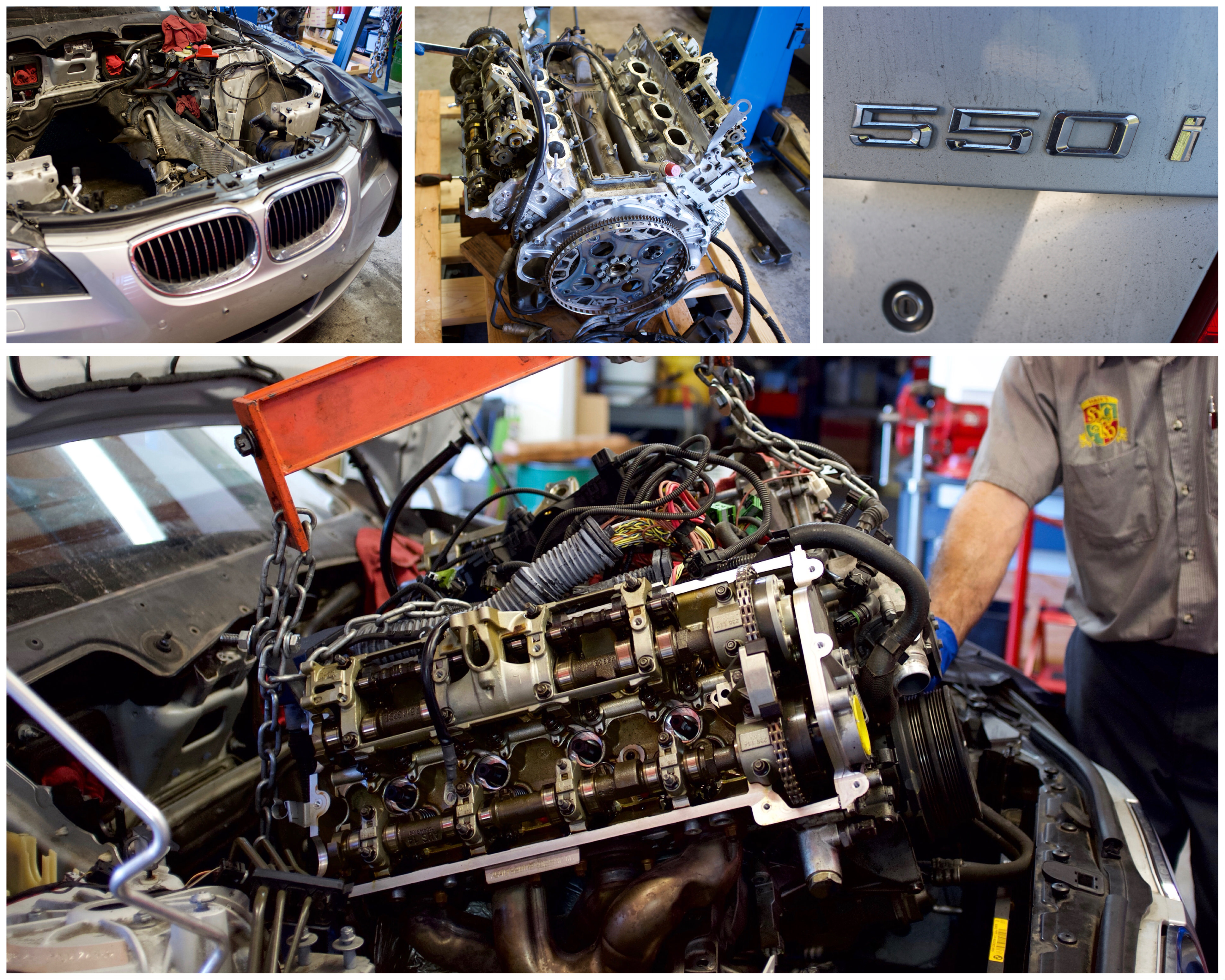 Removal of BMW engine at Haik's German Autohaus